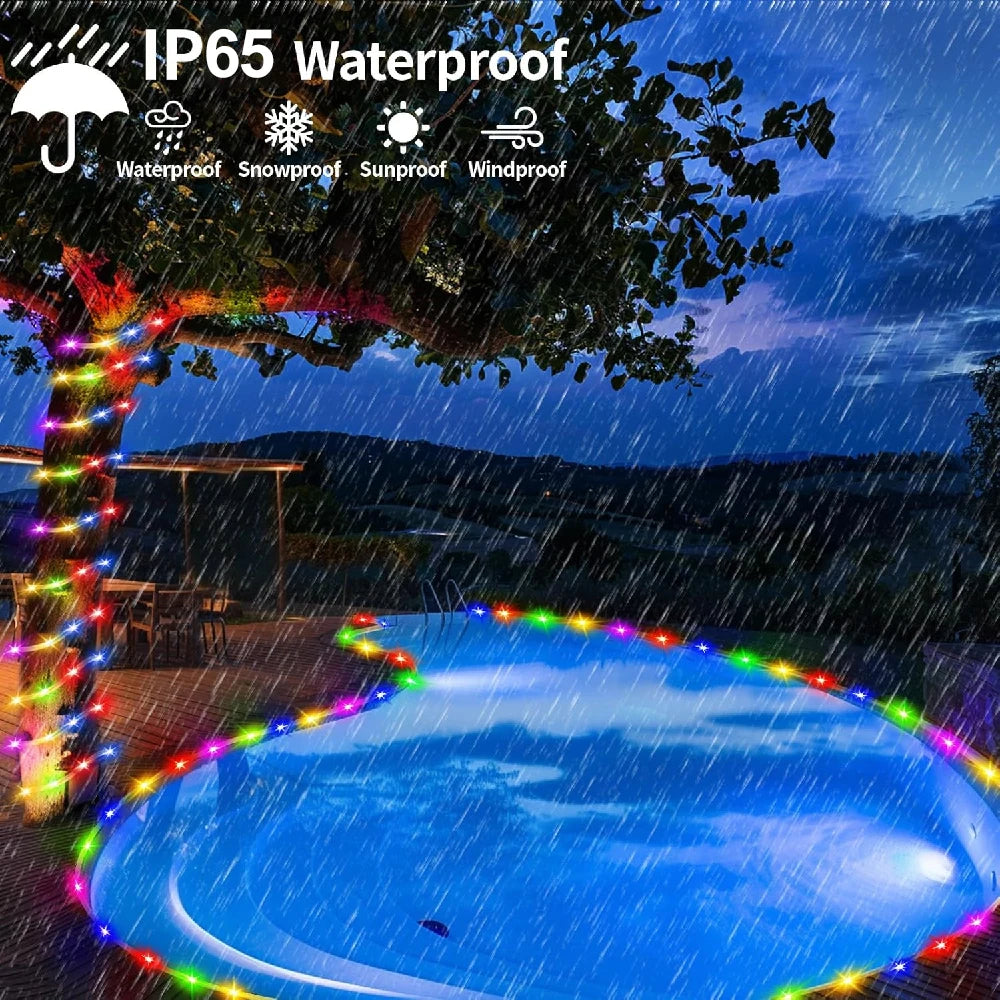 éclairage solaire extérieur guirlande led multicolore imperméable modes décoration jardin chemin balcon