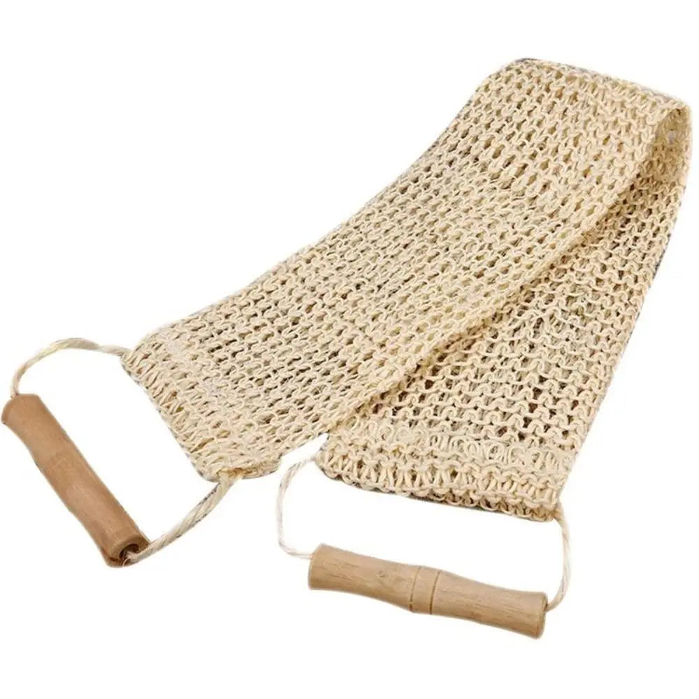 sac savon rustique toile maille fine cordon poignées bois nettoyage bain durable naturel toile
