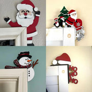 Décoration de porte Noël en bois 20 cm - Ornement angle créatif DIY pour maison festive