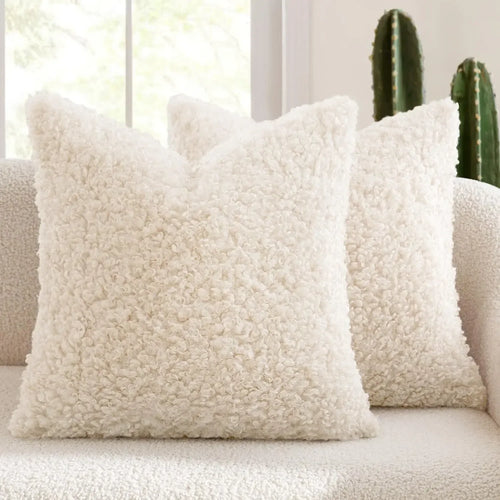 housse coussin peluche bouclée douce canapé décoration maison confort nordique