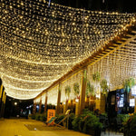 décoration noël guirlande led 100m blanc chaud points lumineux moderne imperméable ip66 prise électrique
