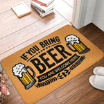 paillasson porte entrée humour bière tapis sol extérieur orange beige marron vintage