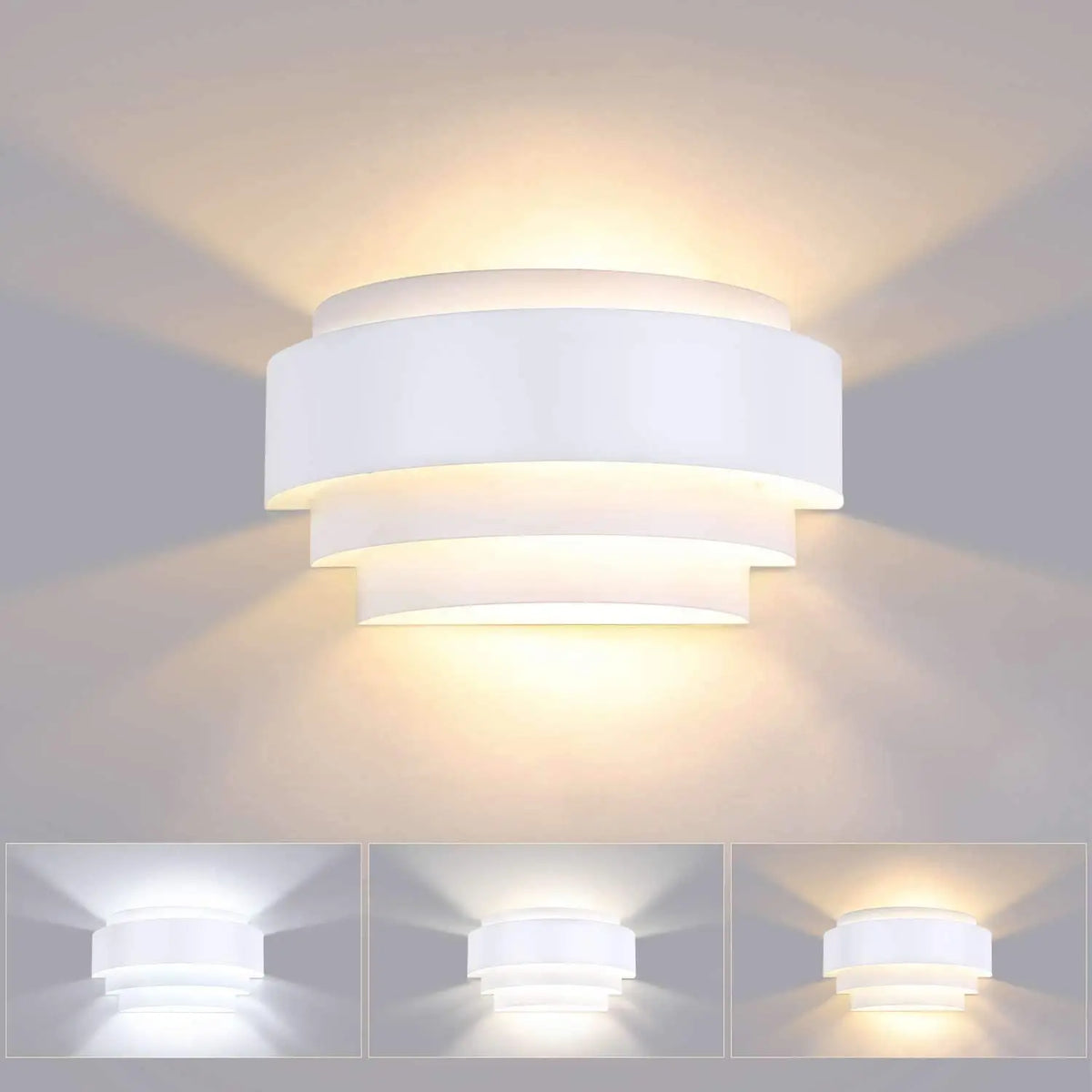 applique murale led moderne blanc ronds concentriques cuisine chambre coucher salon entree étude