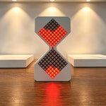 horloge led pixelée moderne minimaliste blanc noir ajustement luminosité affichage temps switch charge cabled