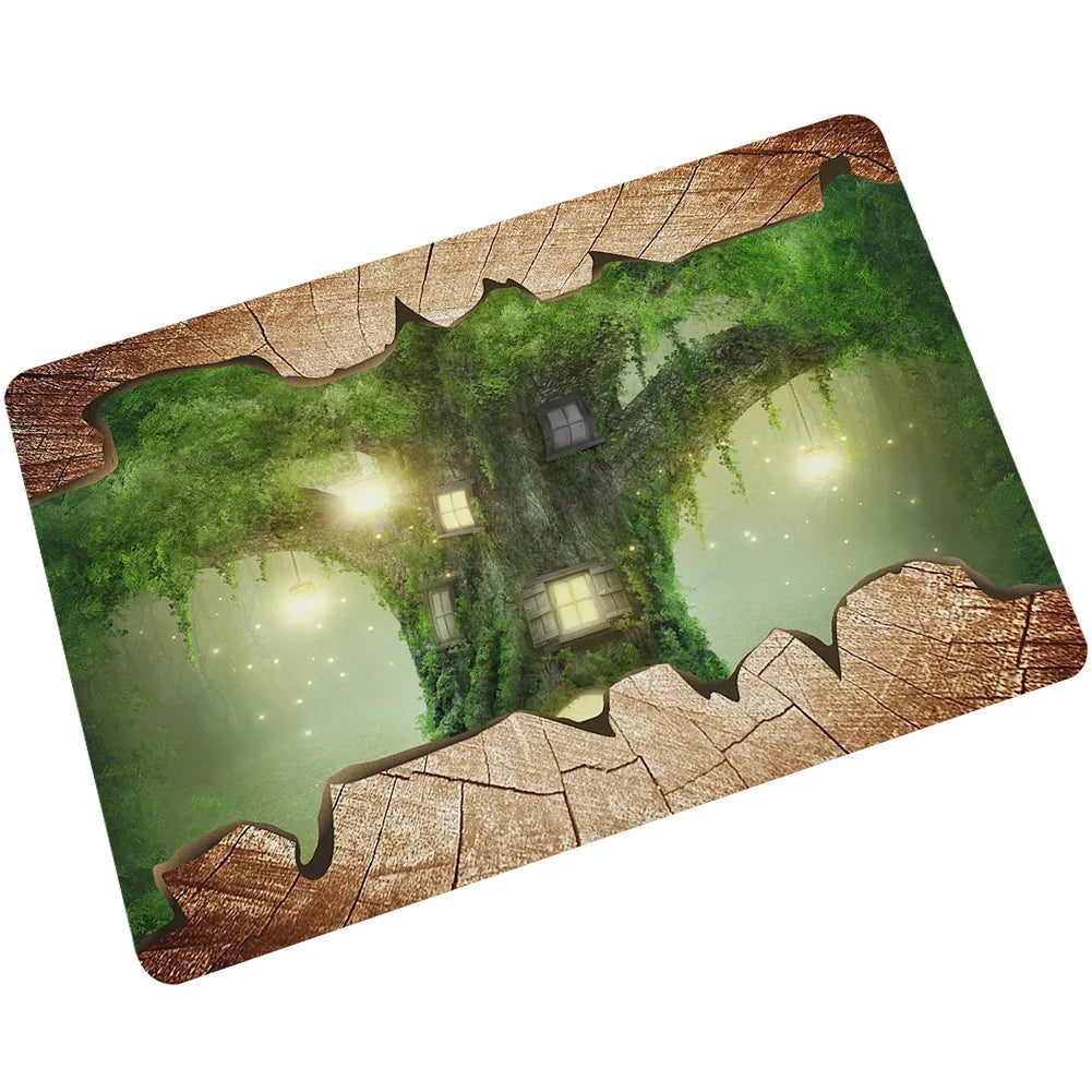 tapis sol antidérapant motif nature 3d effet cracké intérieur extérieur cuisine bain porte