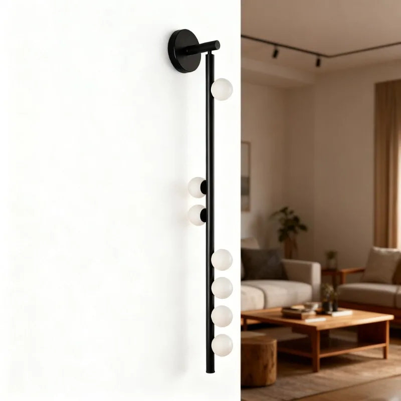 applique murale moderne minimaliste lumière led noir blanc doré deco chambre coucher interrupteur bouton