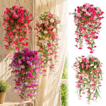 guirlande suspendue artificielle fleurs roses blanches violettes orange jaunes naturelles decoration jardin fete mariage