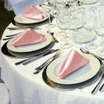 serviettes satin rose pâle classiques 43x43cm table mariage fête maison restaurant