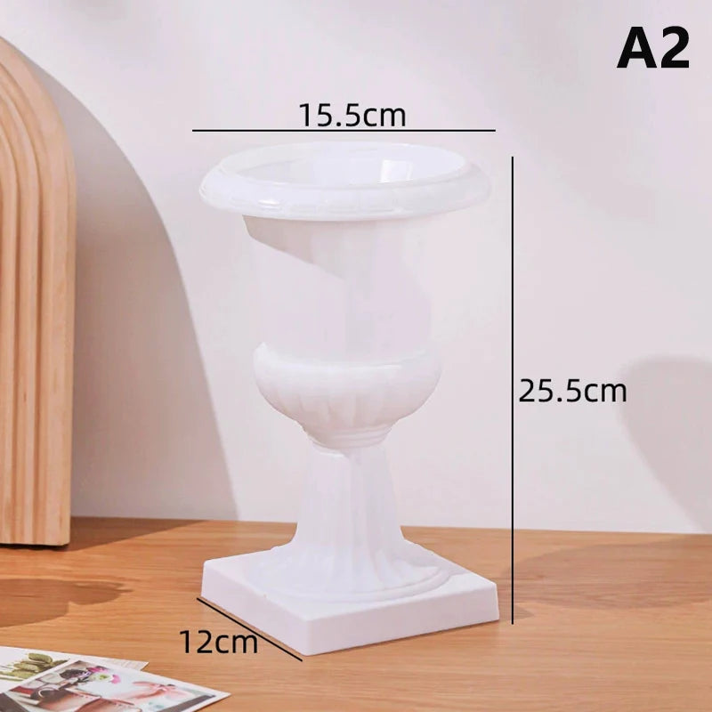 cache pot blanc rayures verticales adhésif décoration intérieure classique ornement maison salon