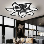 lampe moderne fleur lotus acrylique polie blanc noir réglable lumière chambre salon