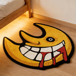 tapis dessin animé jaune noir souriant antidérapant polyester intérieur enfant salon chambre