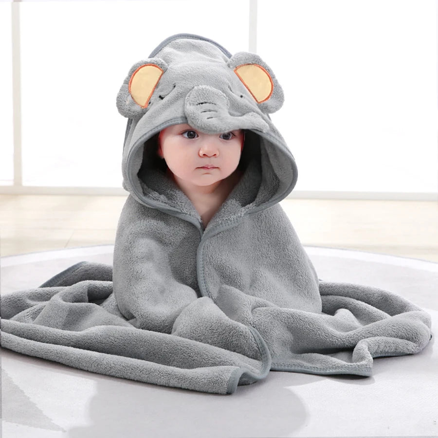 robe bain bébé animaux mignons gris blanc rose bleu douce confortable sortie plagewasher machine