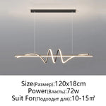 suspension lumineuse moderne ondulée led blanc doré noir fixe 2000 82000lm