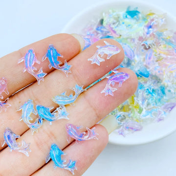 pailettes poissons forme résine cabochon décoratif brillant holographique bijoux artisanat création accessoires cheveux