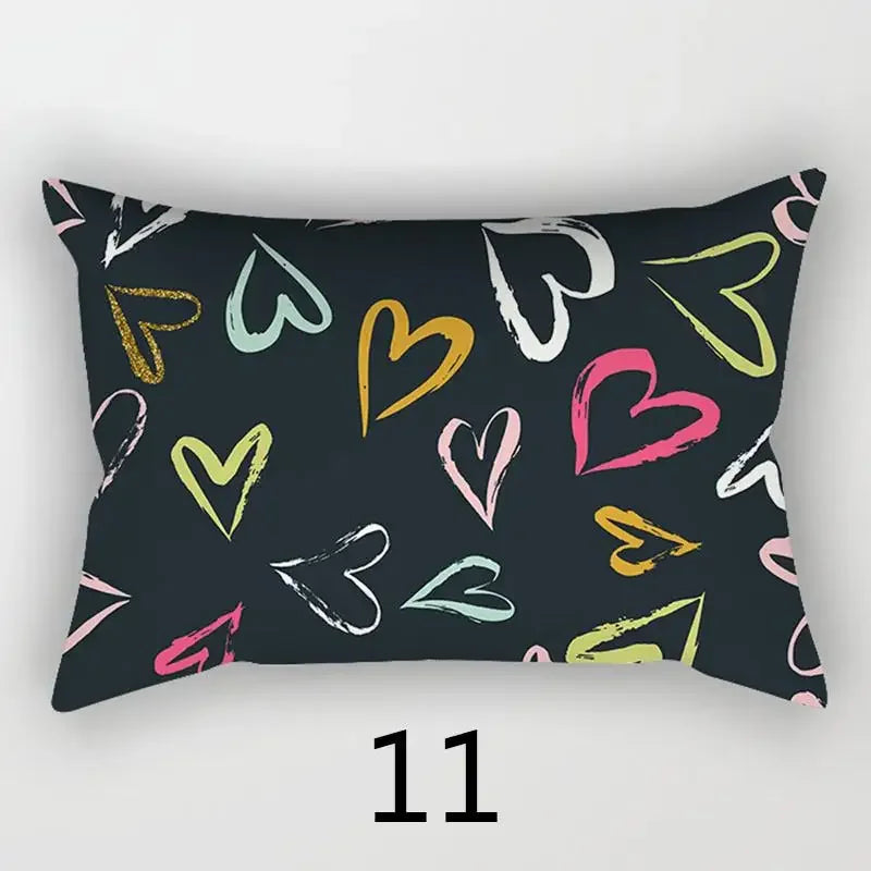 taie d'oreiller rectangulaire 30x50cm housse coussin décoration moderne motif abstrait coton polyester