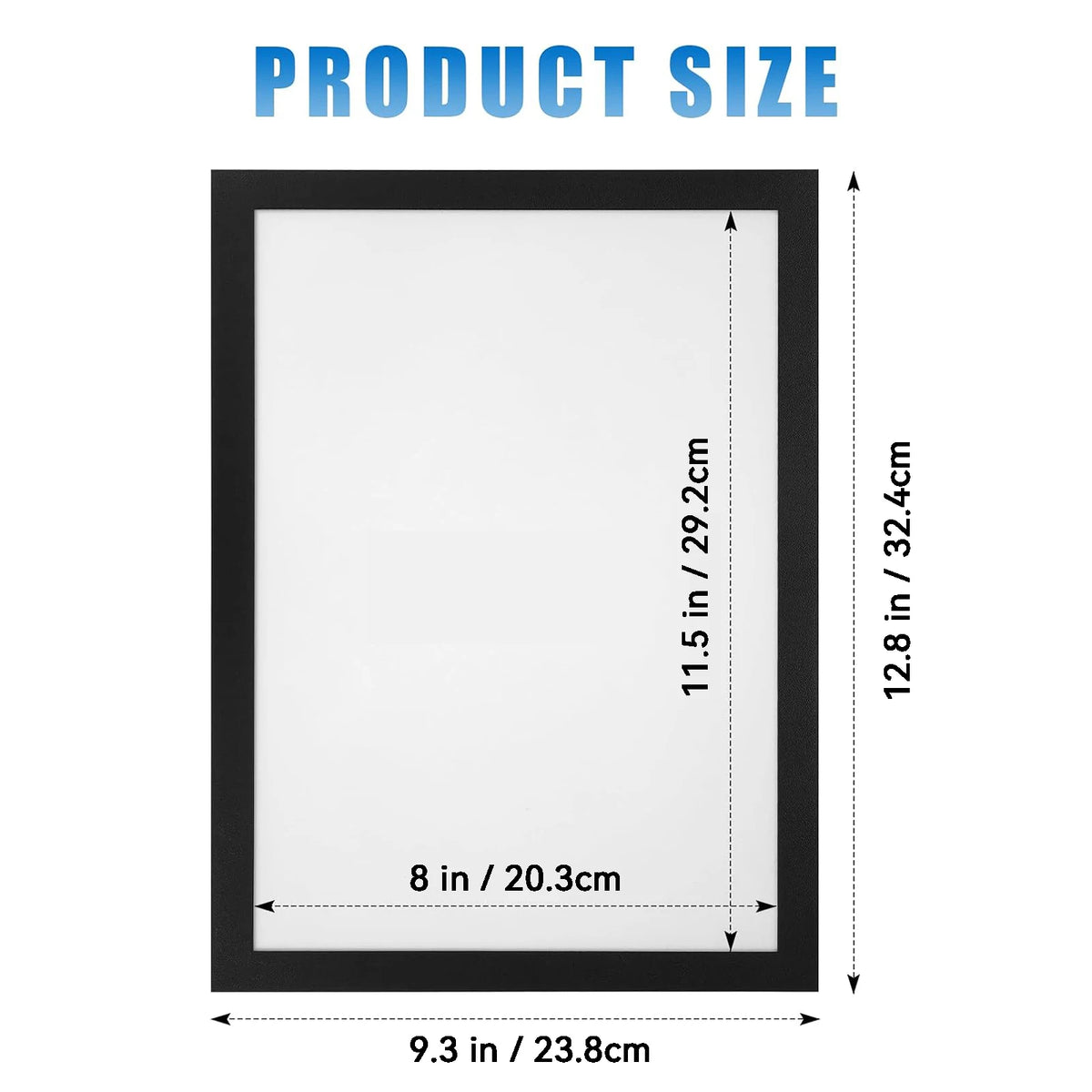 porte affiches mural transparent moderne adhésif noir protection inclusion film auto collant