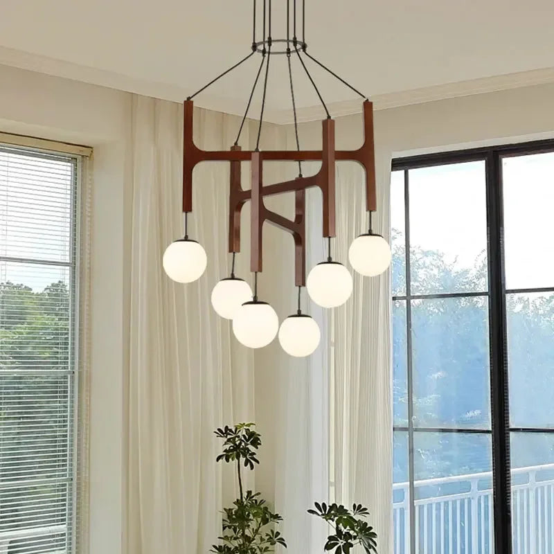 Lustre allumé avec éclairage blanc chaud