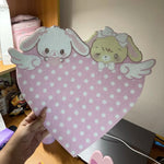 décoration murale kawaii carte autocollants coeurs papillons lapin rose clair chambre enfants douce clips