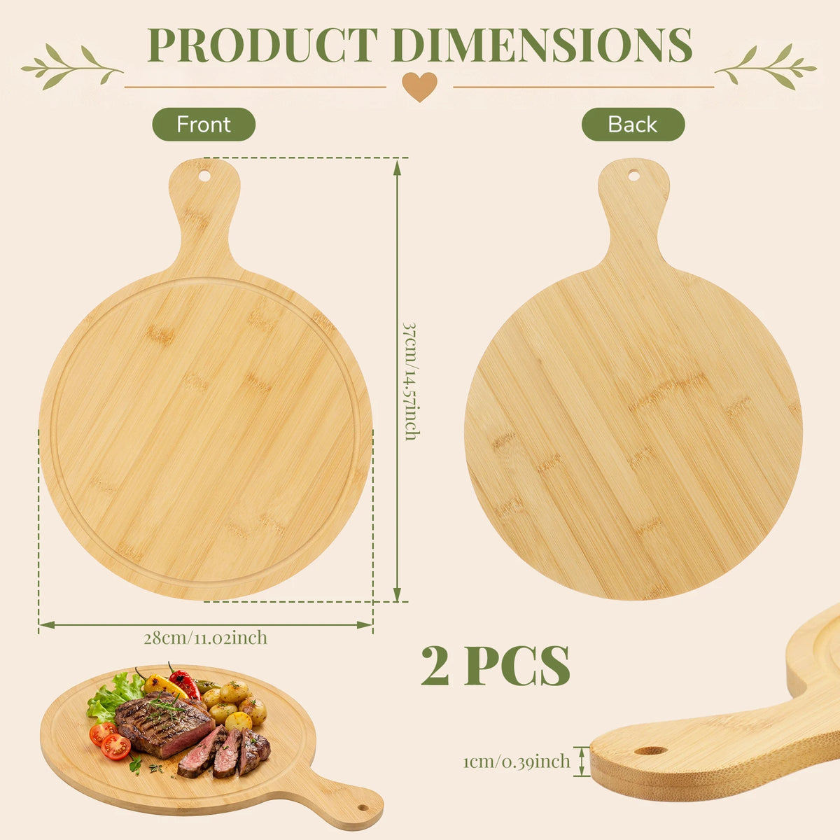 planche découper bambou rustique multifacteurs pizza charcuterie dessert servir garnir alimentos bếp gỗ tự
