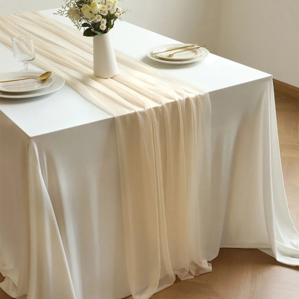 nappe opaque chemin table semi transparent blanc vert différents événementiels mariage receptions