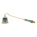 extingueur bougie chauffe plat or violet élégant artisanal tringle support métallique fleurs stylisées brillant