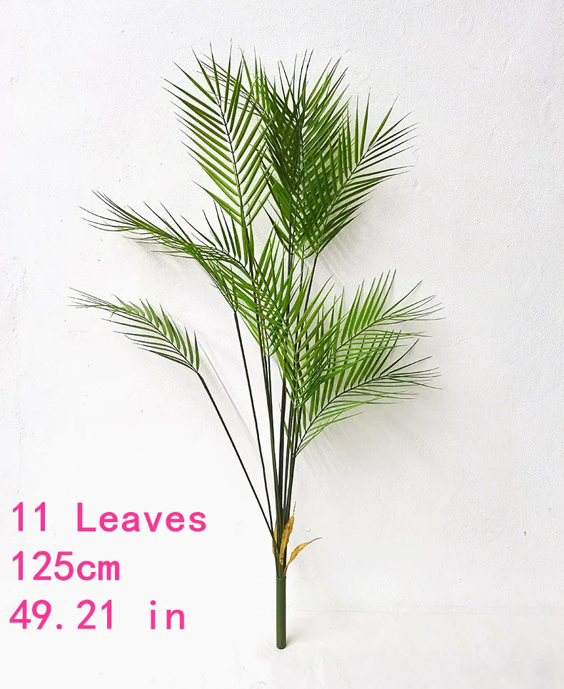 Plante artificielle palmier vert moderne 125cm feuilles plastique décoration intérieure extérieure