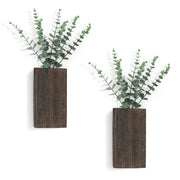 jardinière murale bois plante artificielle feuilles eucalyptus decoration muraine rustique naturelle fixations murales modernes