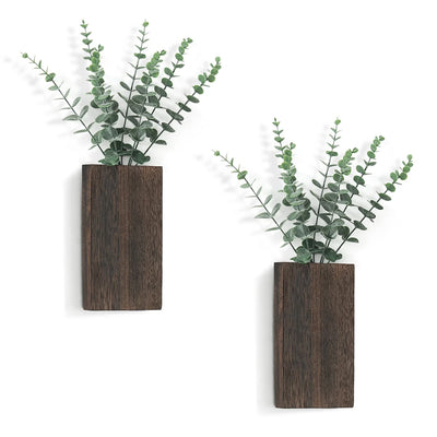 Jardinière murale en bois blanc pour fleurs séchées