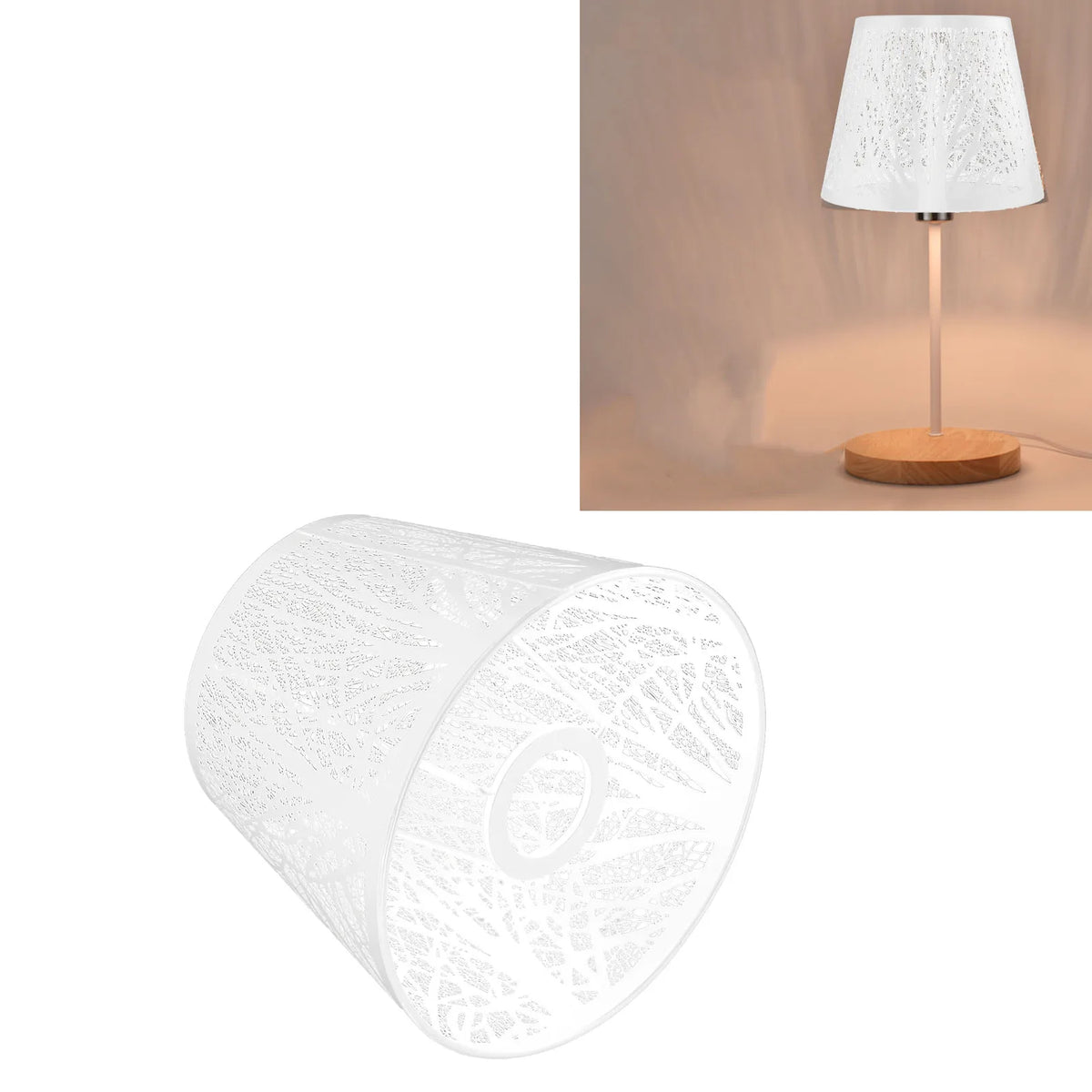 abat jour moderne fer forgé motif végétal noir blanc élégant opacité chambre table lampe
