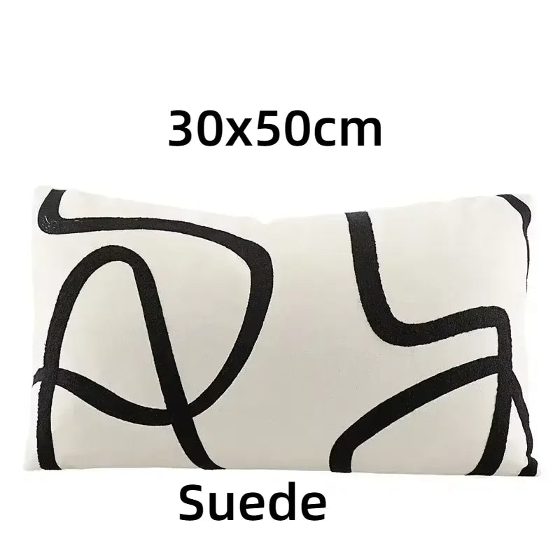 coussins brodés jacquard géométrique moderne marron clair beige nordique polyester face simplecoration voiture