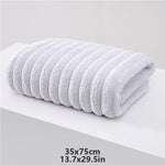 serviettes bain rayées douces absorbantes rapide séchage moderne blanc rose gris bleu pâques clips