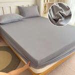 housse lit coton élastique uni moderne blanc bleu marine beige rose