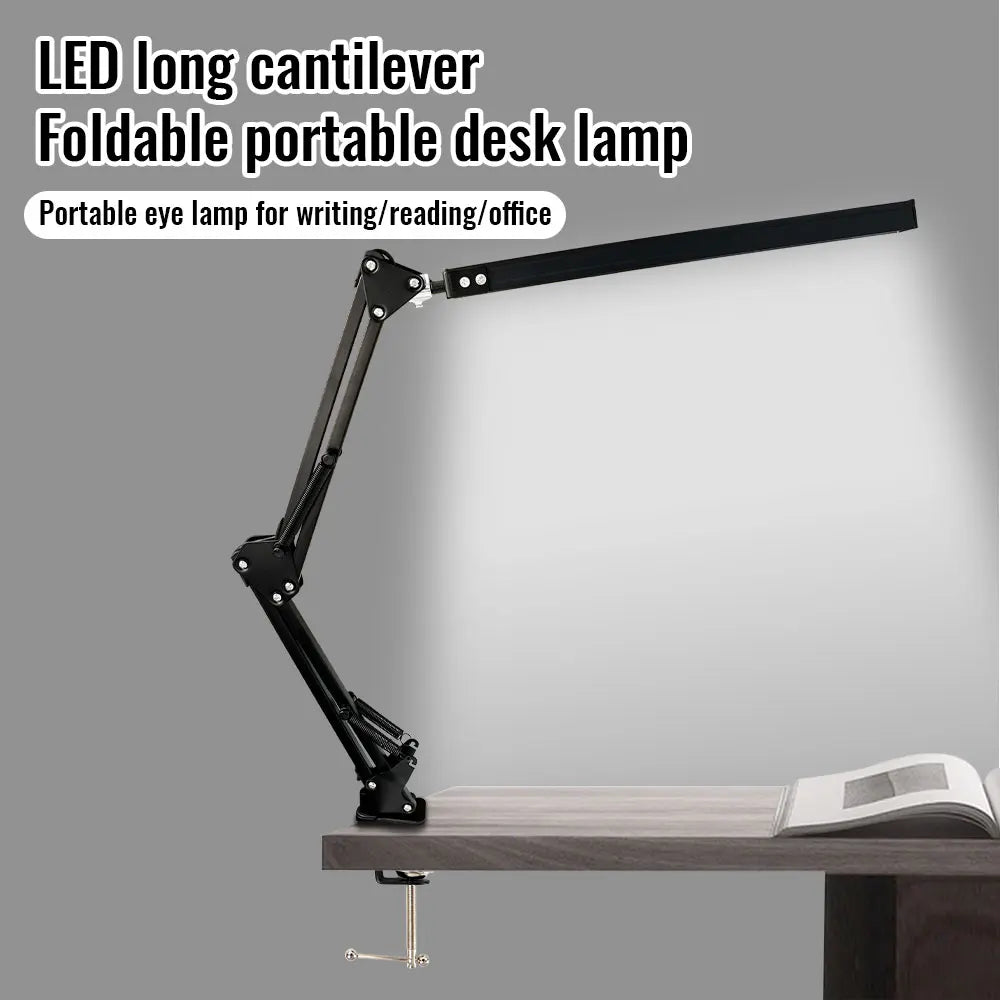 lampe pliable moderne noir lisse ajustable bras articulé led interrupteur rotatif protection yeux étude
