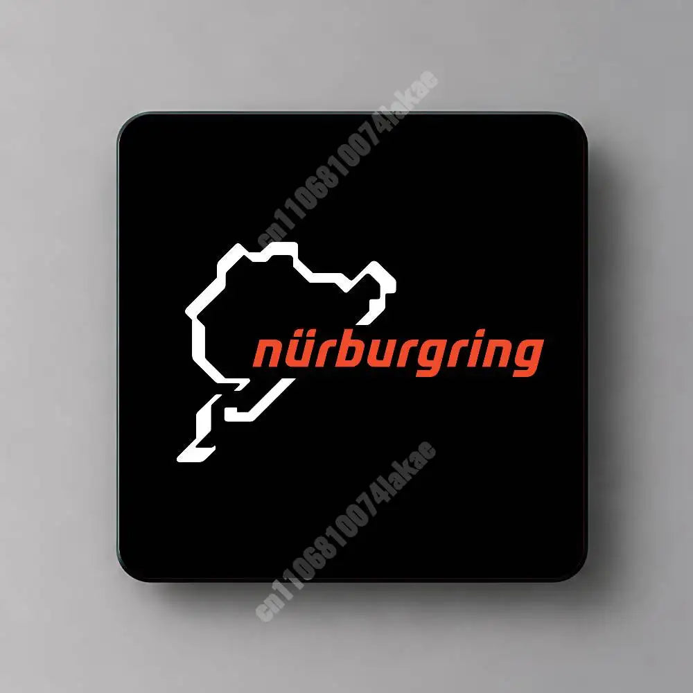 autocollant magnétique nürburgring circuit noir jaune doré moderne graphique réutilisable réfléchissant