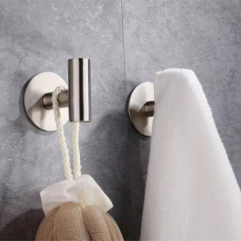 porte serviettes mural adhésif argenté moderne serviette gant toilette sac rangement osier inoxydable lisse