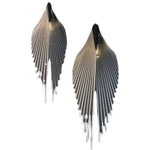 suspension lumineuse contemporaine noir doré blanc rayonnante feuillue clips câble suspension 60 249 lumens