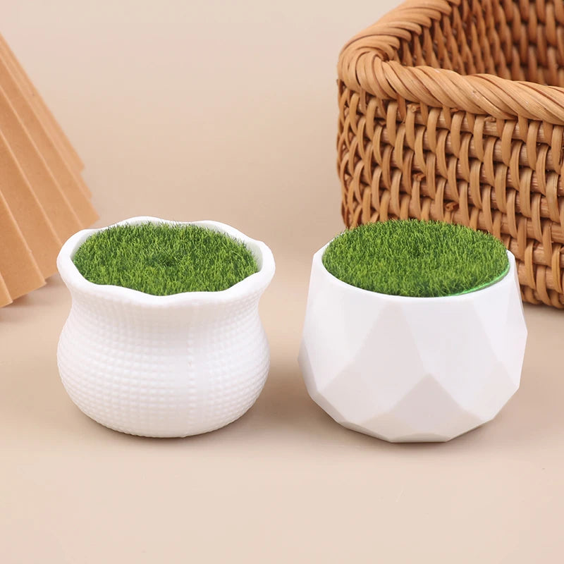 pots plante herbe artificielle minimaliste moderne blanc geometrique decorationintérieurextérieur