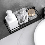 étagères murales métal noir grille moderne adhésives salle bain cuisine rangement vases pots bouteilles
