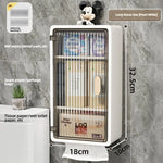 distributeur serviettes papier murale moderne trois niveaux compartiments amovibles beige clair rayures verticales transparent