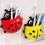 porte brosse dents coccinelle dessin animé rouge jaune bleu vert suction mignon cartoon organisateur