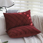 coussin velours rouge motif carreaux moderne 30x50cm décoration printemps sofa living room all season