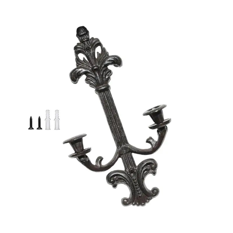 chandelier mural sculpture tête cerf noir ornements floraux artisanal vintage métal alliage decoration maison