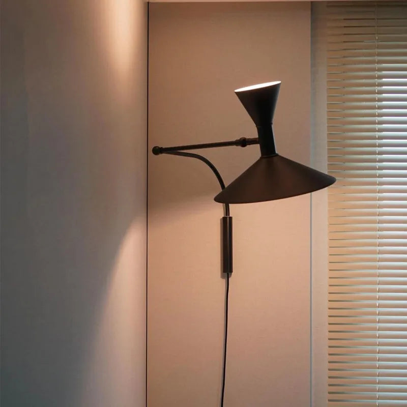 applique murale blanche moderne lampe conique fixée mur éclairage intérieur salon chambre