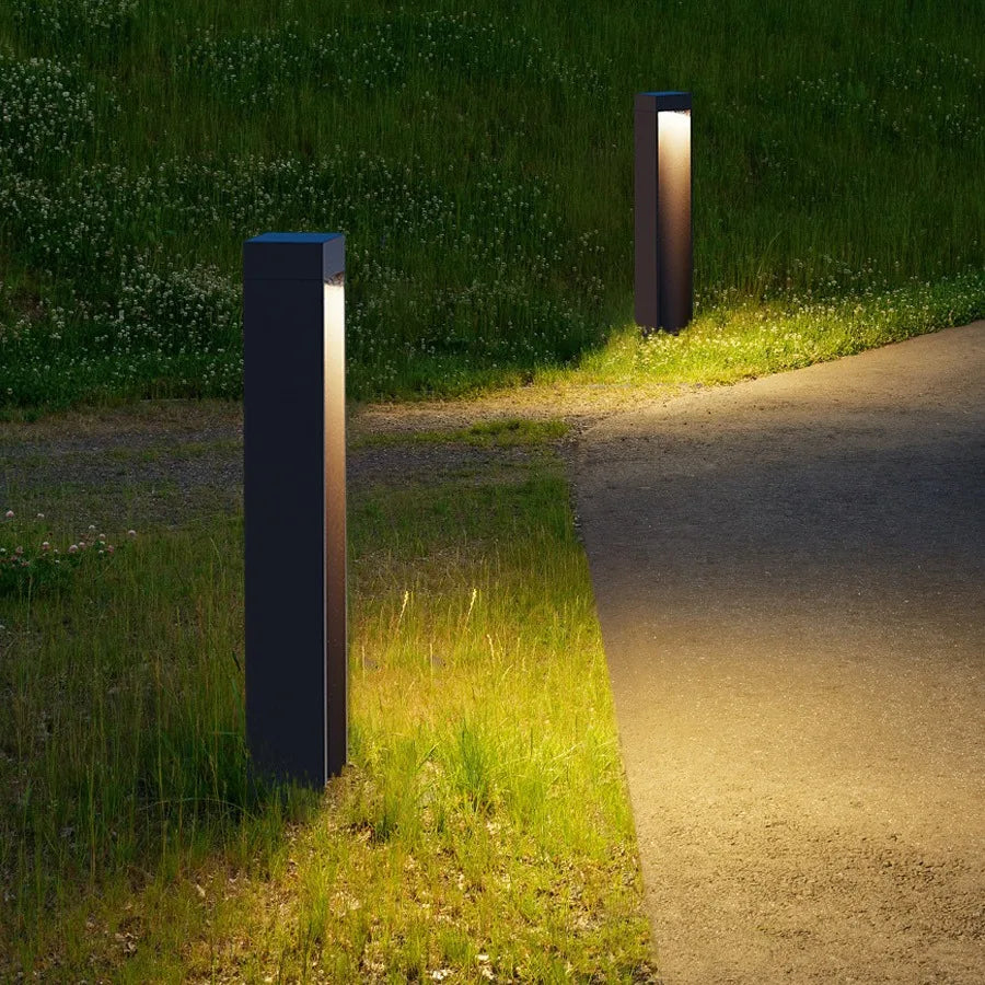 lampe solaire moderne noire imperméable éclairage extérieur ip65 led 110v 220v aluminium fixée base