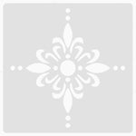 Stencil floral blanc classique adhésif décoration murale pouces pack deux