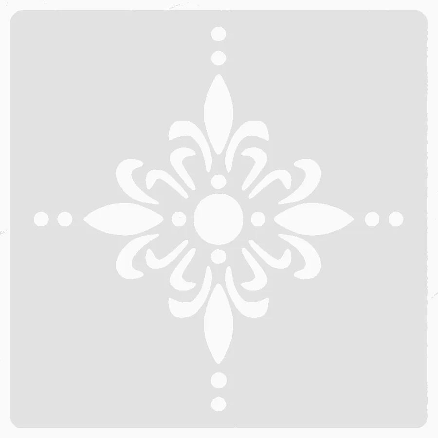 Stencil floral blanc classique adhésif décoration murale pouces pack deux