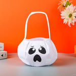 sac main halloween vison sac bonbons fantaisie visage citrouille noir uni
