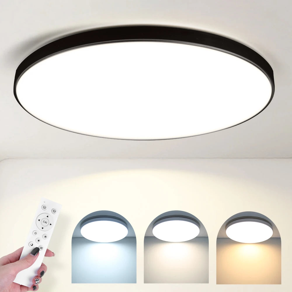 lampe led moderne télécommande fonction mémoire 2700 6500k noir blanc