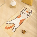 tapis dessin animé chats sourires polka dots moderne polyester antidérapant voyage maison