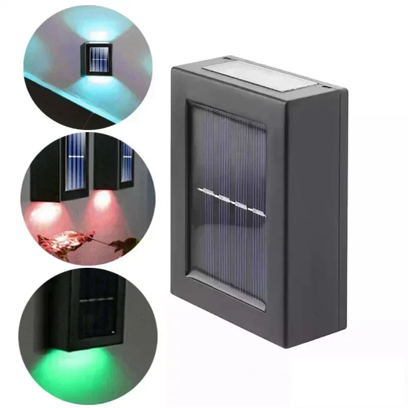 éclairage solaire mural moderne adhésif noir panneau solaire lampe led extérieur décoration jardin ip65